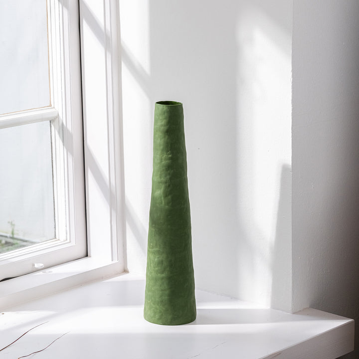 Silke Wellmeier Porzellan Vase Grasgruen