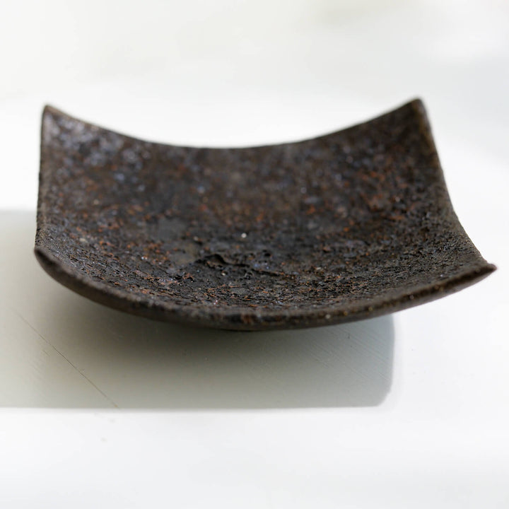 Toru Kikuchi, Bowl, flat, square, floating | Japanese ceramics | Japanese ceramics (KT18)