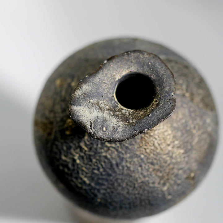 Toru Kikuchi, Vase geschwungen, grau | japanische Keramik (KT22)