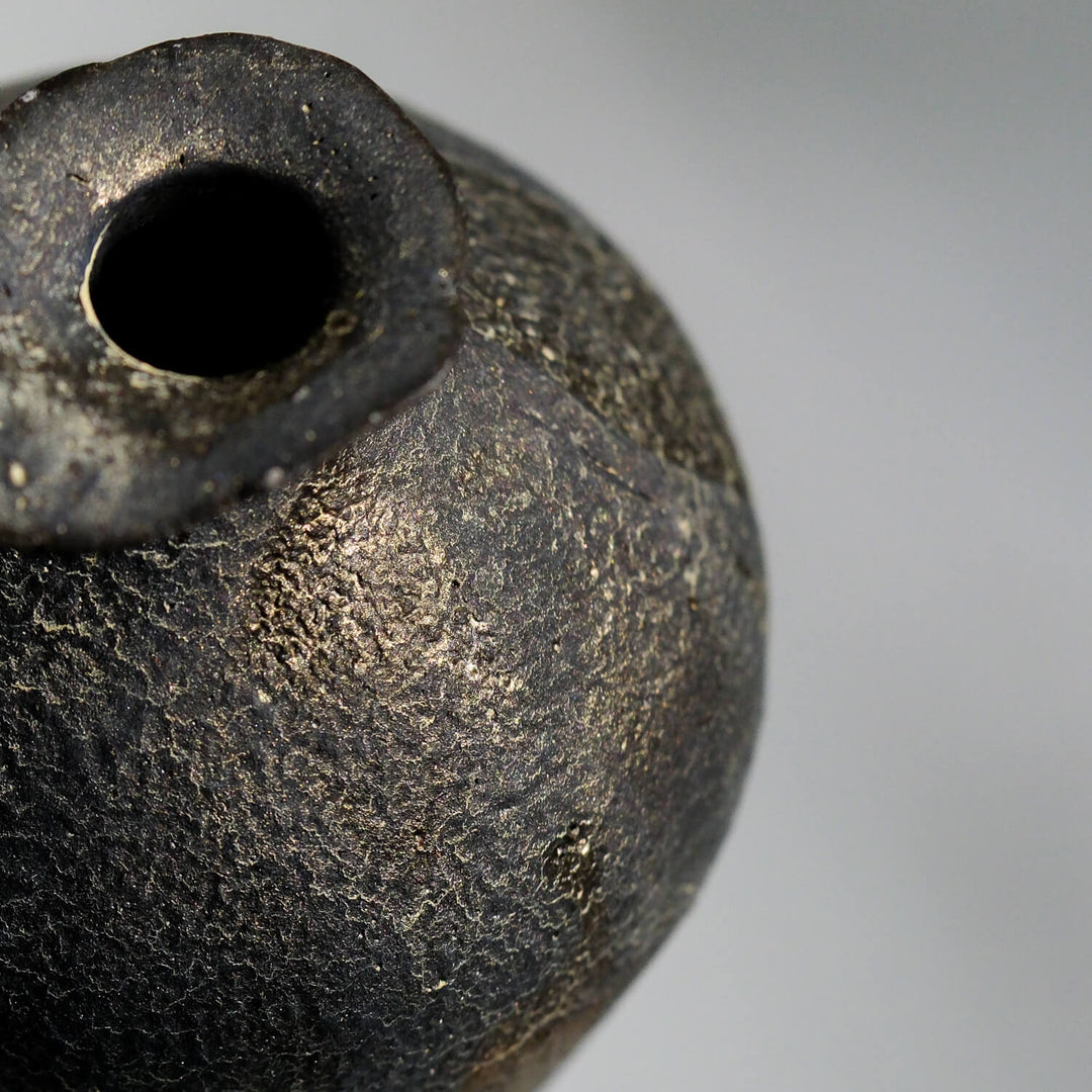 Toru Kikuchi, Vase geschwungen, grau | japanische Keramik (KT22)