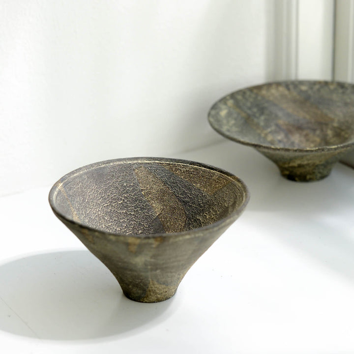 Toru Kikuchi, Schale, hoch | japanische Keramik, grau (KT23)