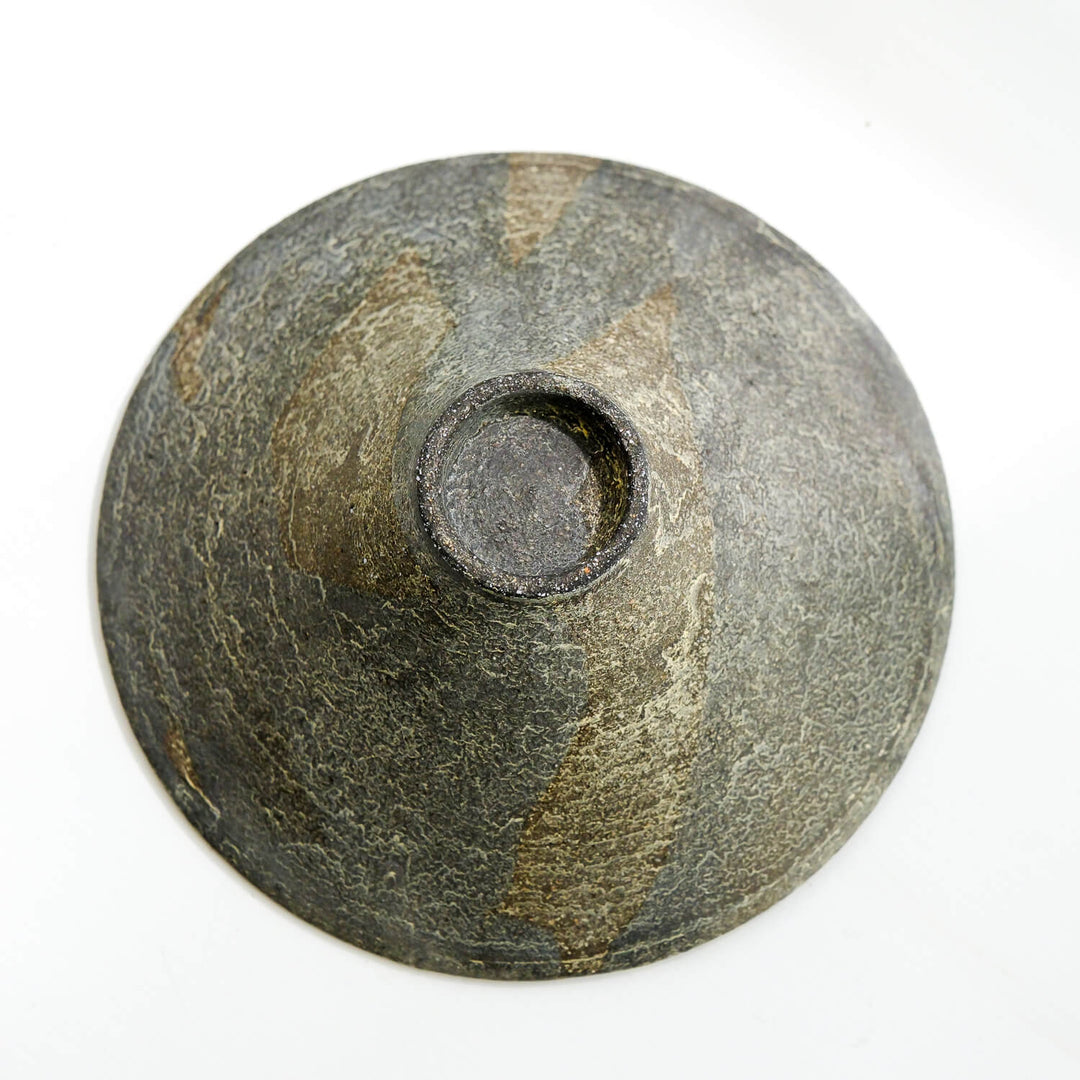 Toru Kikuchi, Schale, flach | japanische Keramik, grau (KT24)