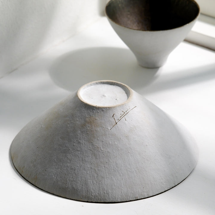 Toshifumi Tashiro, Schale gerade, weiß |  japanische Keramik aus Mashiko (TT24)