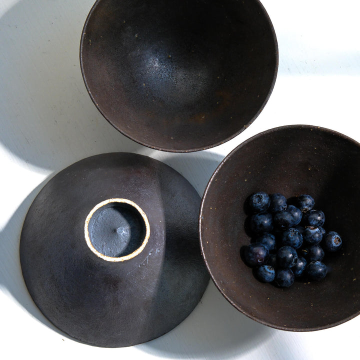 Toshifumi Tashiro, Schale, schwarz | japanische Keramik aus Mashiko (TT16)