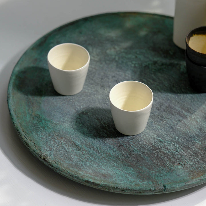 Wakahiko Ishikawa, kleiner Becher für Sake oder Shochu, japanische Keramik, weiß (WI05)
