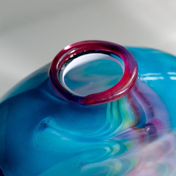 Barbara Ebner von Eschenbach, Glasvase Ellipse petrol | 26cm, (BE53)
