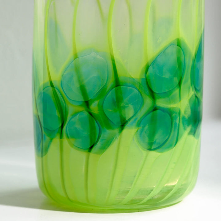 Barbara Ebner von Eschenbach, Glas Vase, 20 cm, zylindrisch | saatgrün-petrol (BE40)