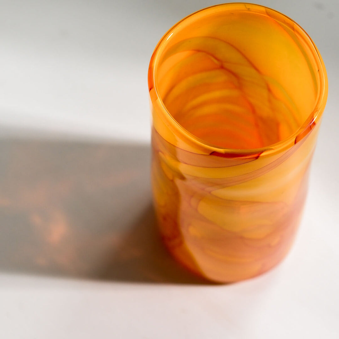 Barbara Ebner von Eschenbach, Glasvase | 19 cm, zylindrisch, orange (BE48)