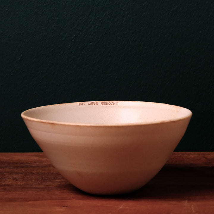Marie Martin | Keramik Bowl mit individueller Beschriftung, senffarben (MC06)