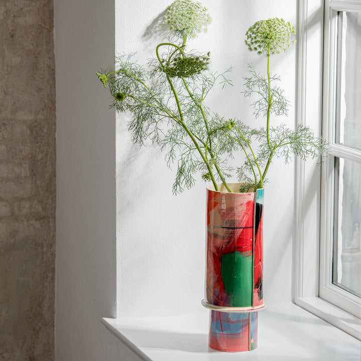 Elke Sada, Vase, handgefertigt, Steingut | farbenfroh (ES07)