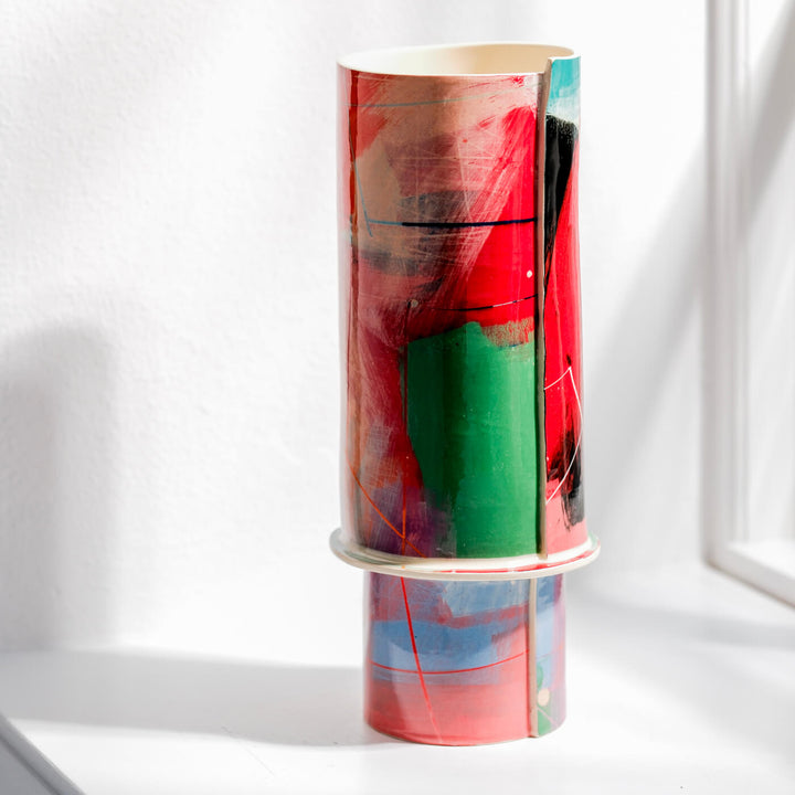 Elke Sada, Vase, handgefertigt, Steingut | farbenfroh (ES07)