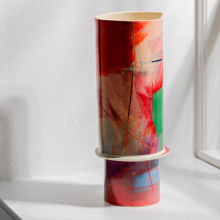 Elke Sada, Vase, handgefertigt, Steingut | farbenfroh (ES07)