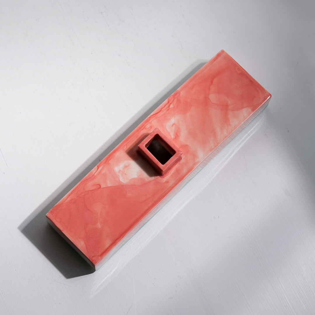 Masayoshi Oya, Vase, handgefertigt, Porzellan | orange grün (MO16)