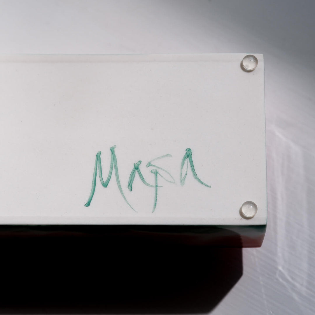 Masayoshi Oya, Vase, handgefertigt, Porzellan | orange grün (MO16)