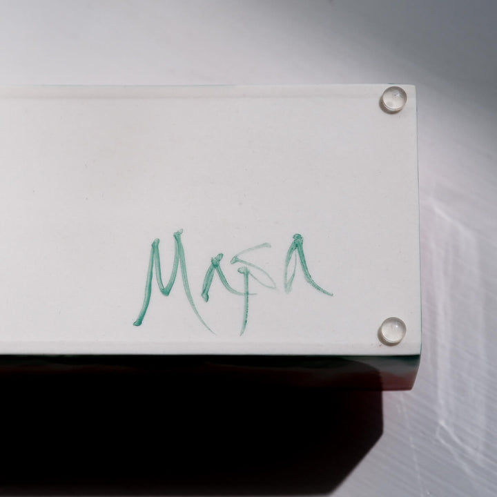 Masayoshi Oya, Vase, handgefertigt, Porzellan | orange grün (MO16)