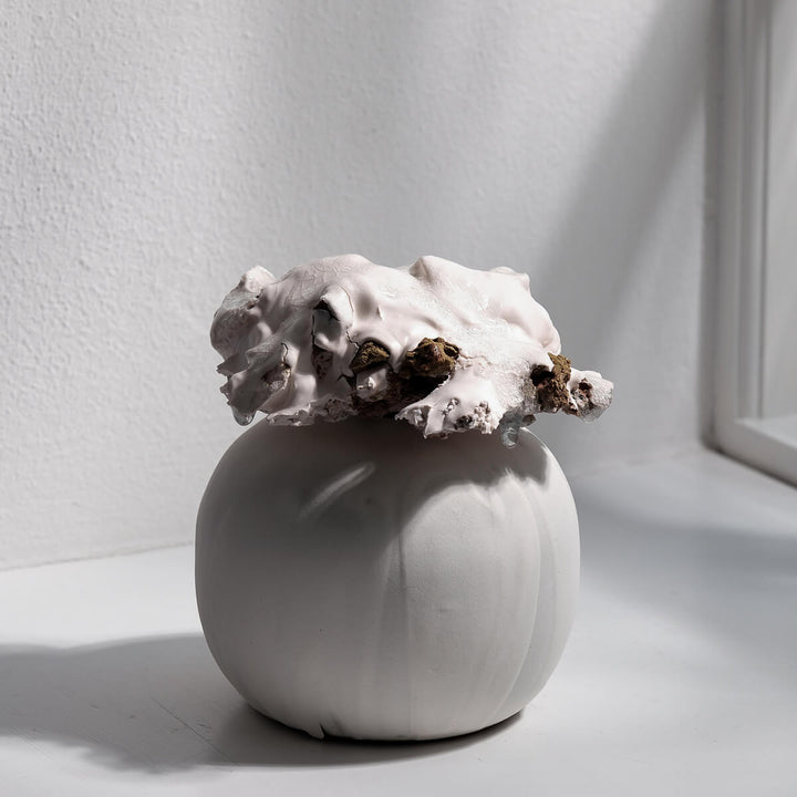 Masayoshi Oya, Vase, handgefertigt, Steinzeug | weiss (MO12)