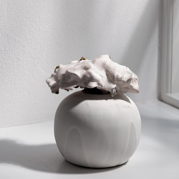 Masayoshi Oya, Vase, handgefertigt, Steinzeug | weiss (MO12)