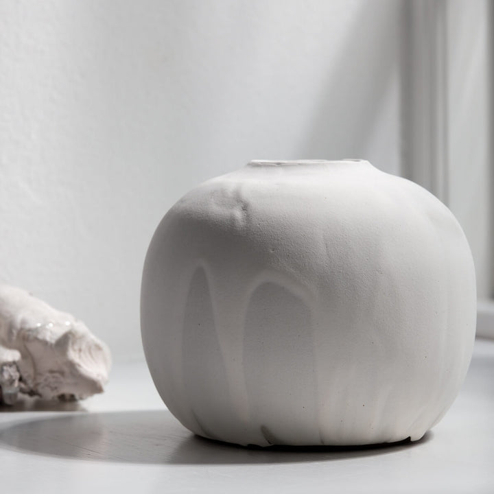 Masayoshi Oya, Vase, handgefertigt, Steinzeug | weiss (MO12)