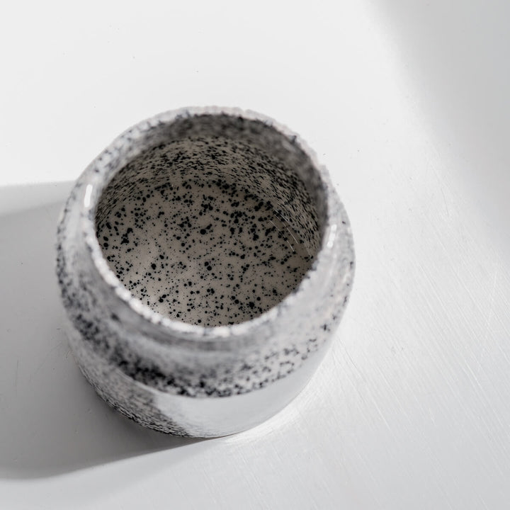 Masayoshi Oya, Vase, handgefertigt, Porzellan | schwarz weiss (MO45)