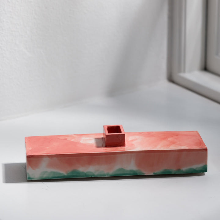 Masayoshi Oya, Vase, handgefertigt, Porzellan | orange grün (MO16)